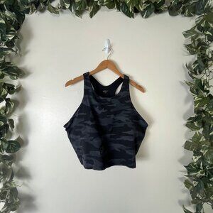 Athleta Athletic Conscious Crop Sports Bra Tank Camo Grey Black Women’s Sz 2x